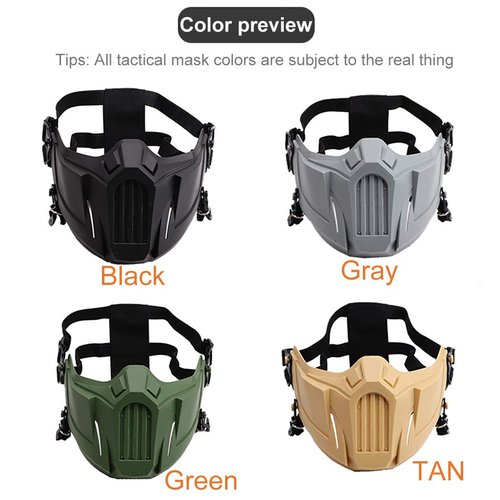 Airsoft Mask Creative Protective Half Face Mask Outdoor Game Mask Costume Mask Outdoor Sports Masks (Black)
