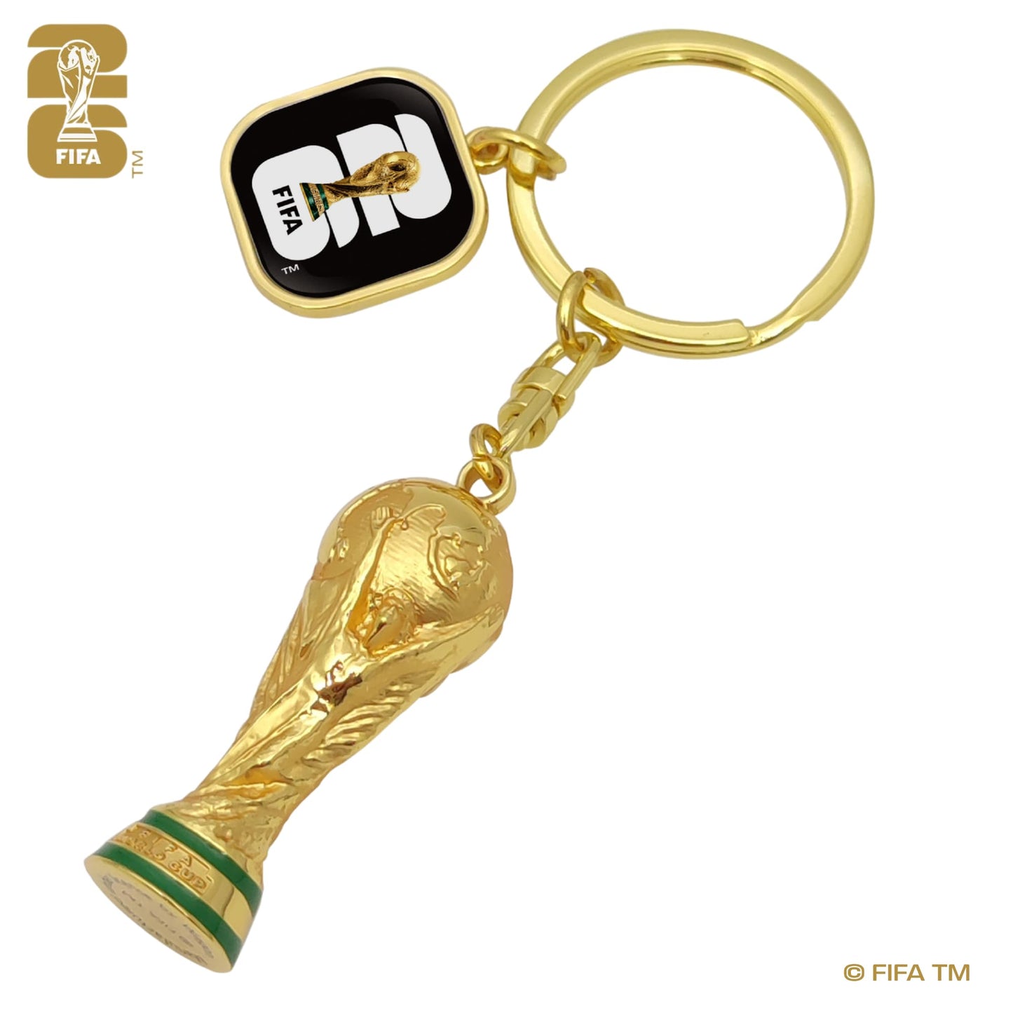 Official FIFA World Cup 2026 Edition - 1.75 inch 3D Premium Zinc Alloy Metal Trophy Keychain w/FIFA 2026 Enamel logo Dangler- Limited Collectors Item - For Keys or add to backpacks or bags as Décor