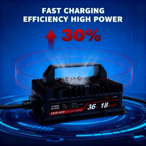 EPOWREY 36 Volt Golf Cart Battery Charger Onboard 18 AMP for EZGO TXT RXV/Club Car/Yamaha with Ring Terminals Plug