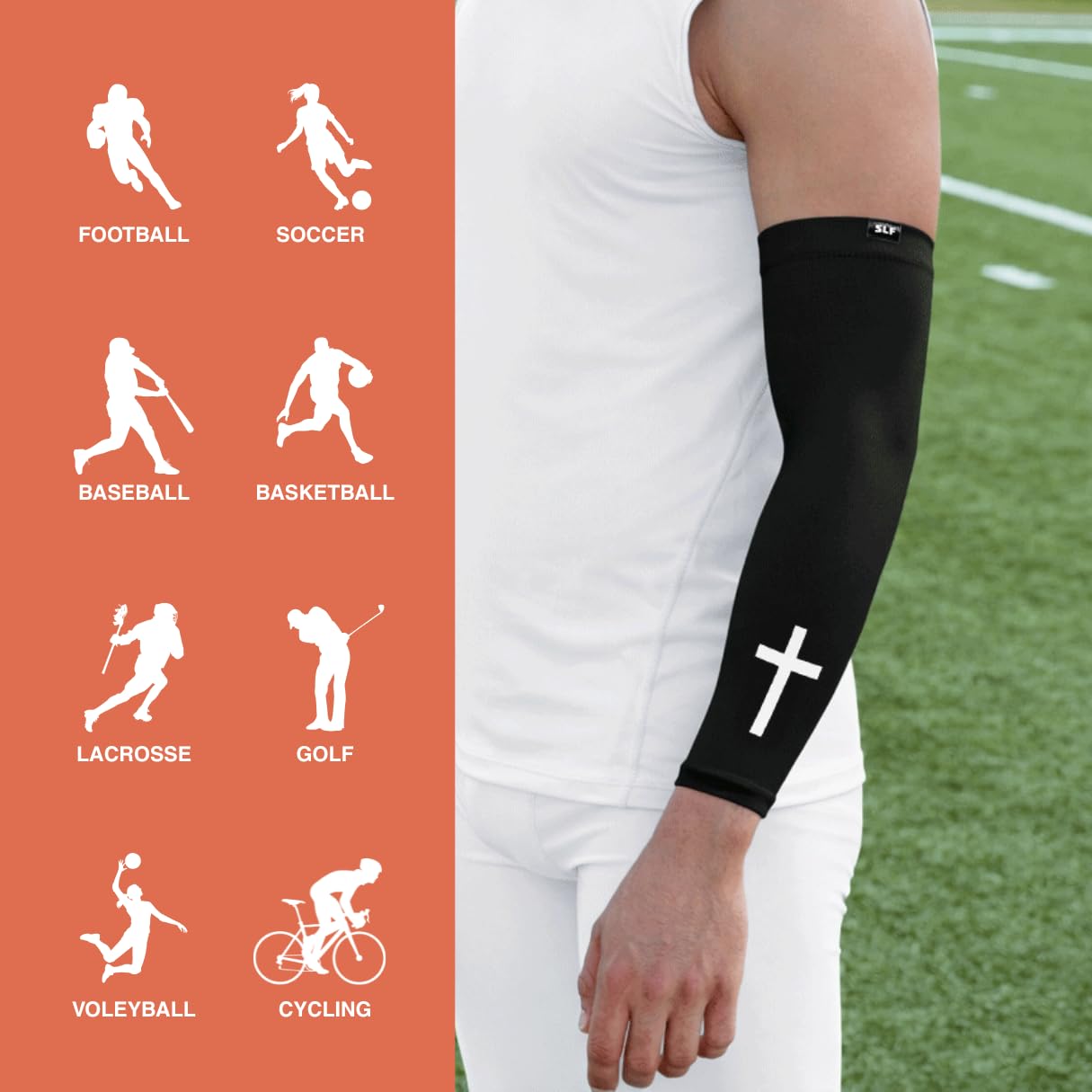 Faith Cross Black Arm Sleeve