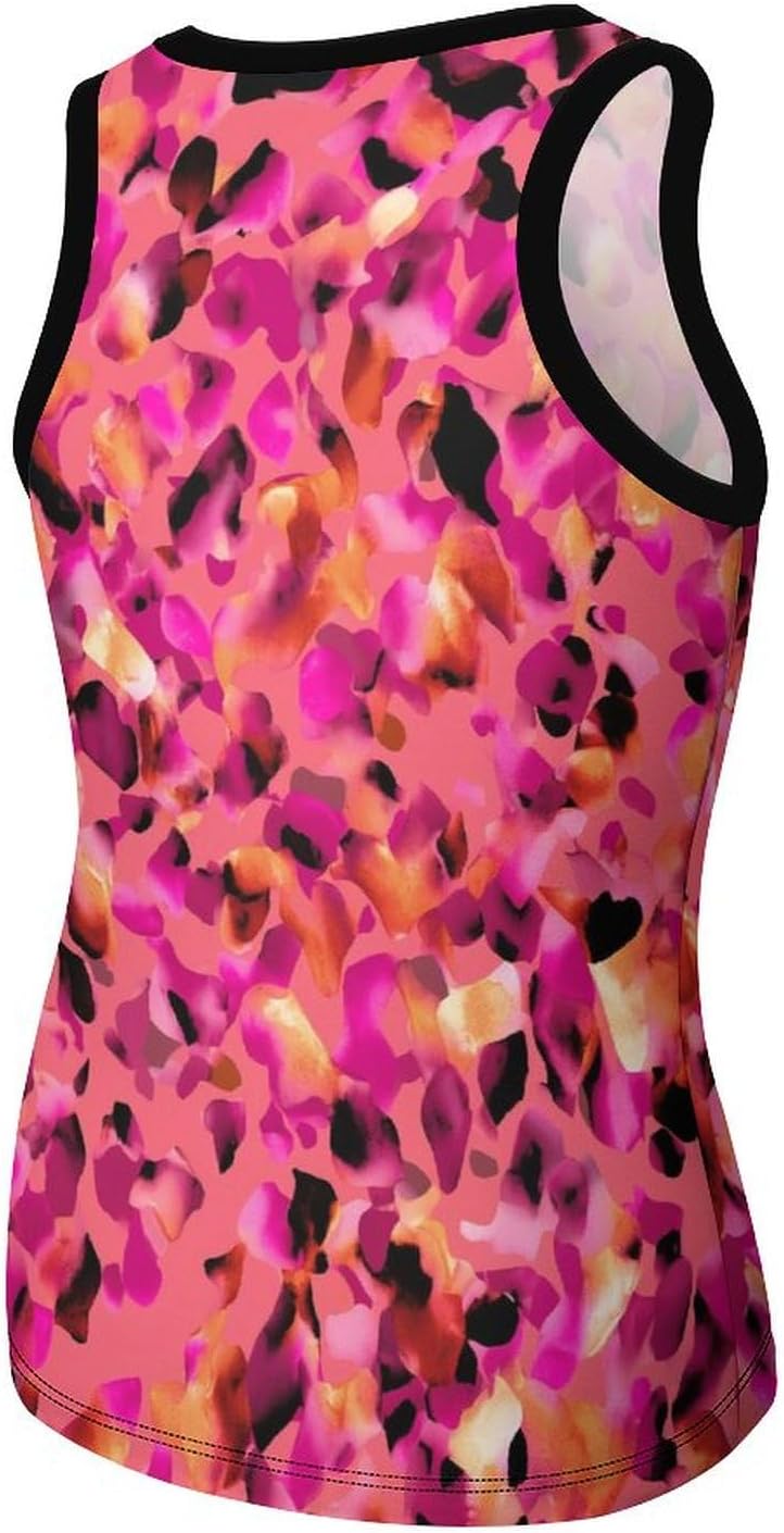 Skiennix Women's Leopard Print Sleeveless Tank Top - Slim Fitted Casual Summer Tee