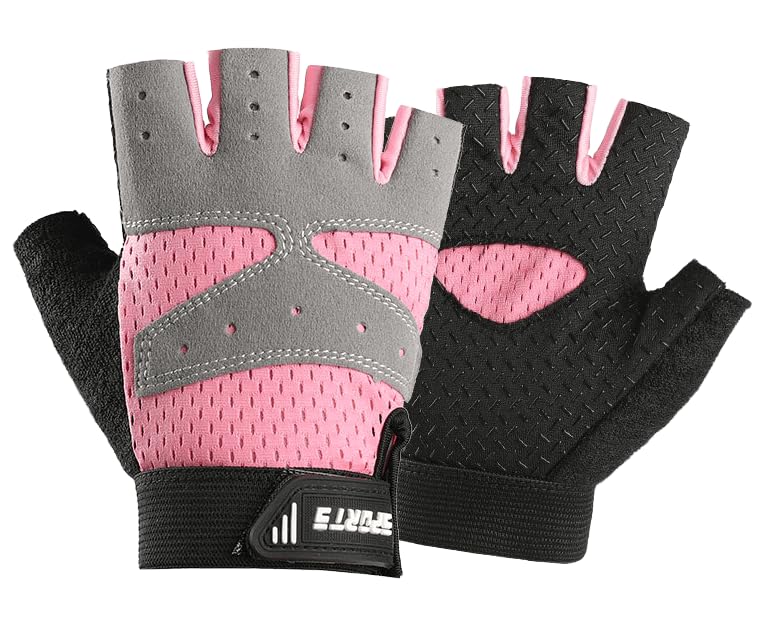 Breathable Workout Gloves for Women - Weight Lifting, Pink, Medium
