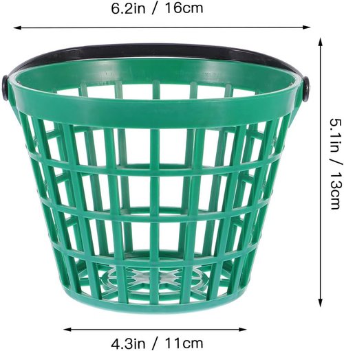 BESPORTBLE Golf Ball Picking Basket - Durable Nylon Storage Bucket for Easy Golf Ball Retrieval | Large Capacity, Green