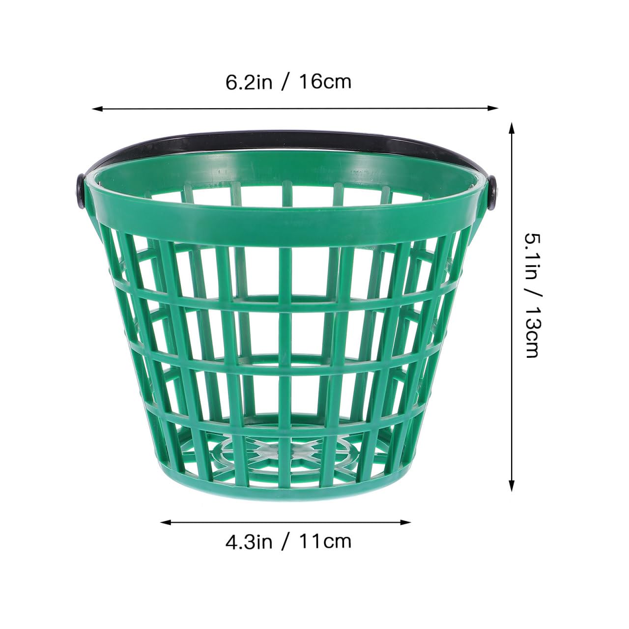 Garneck Golf Ball Storage Basket Nylon Golf Ball Basket Green Golfball Container with Handle Golf Range Bucket Storage Organizer Stadium Accessories for Practice Range and Outdoor Use