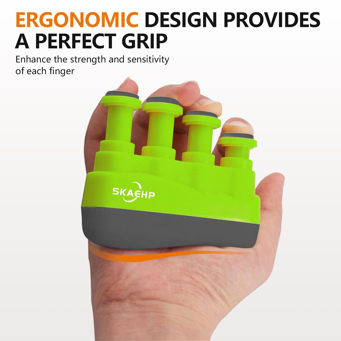 Hand Exerciser - Improves flexibility and strength in fingers, hands, and forearms - Adjustable tension for each finger - Simulated guitar strings help develop calluses - Comfortable workout (Green and Gray)