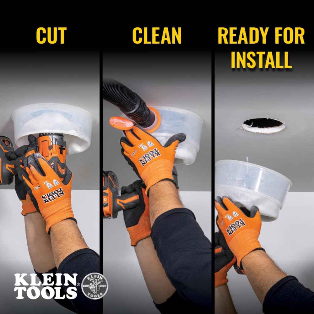 Klein Tools 31101 Collapsible Hole Saw Dust Bowl, Ideal for Overhead Can and Recessed Lighting, Fits Hole Saws up to 6-3/8-Inch, Arbors up to 1/2-Inch