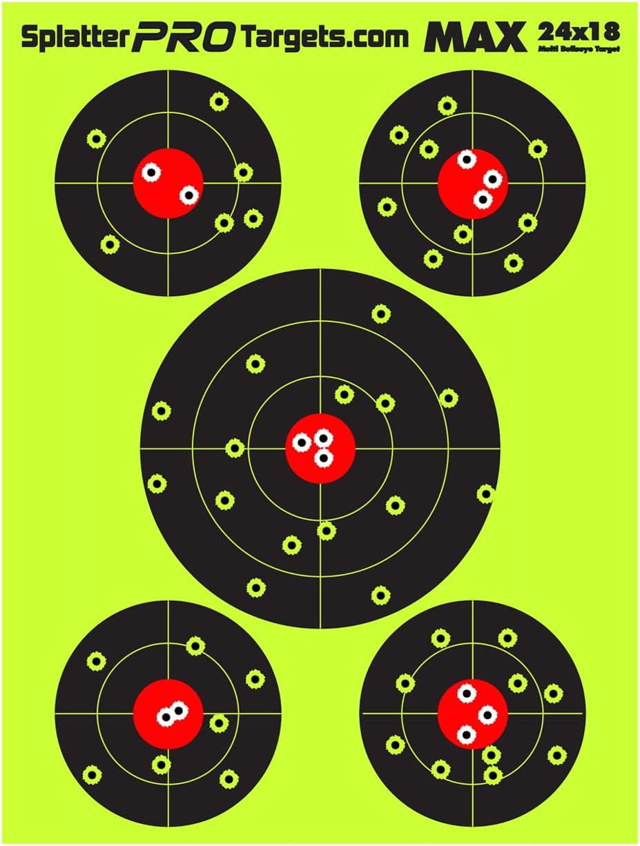 Splatter Targets - 18x24 Extra Large with Bright Fluorescent Yellow & White for Easy Shot Visibility