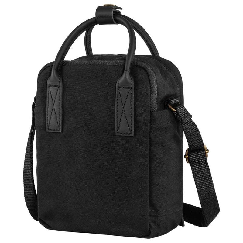 Fjällräven Kanken No. 2 Black Sling - Durable G-1000 Fabric, Premium Leather Details - Travel, Black, One Size