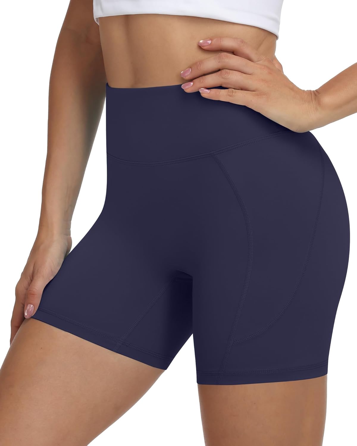 Moozava Workout Biker Shorts - High Waisted Tummy Control Spandex | Available in 3", 5", 8" Sizes