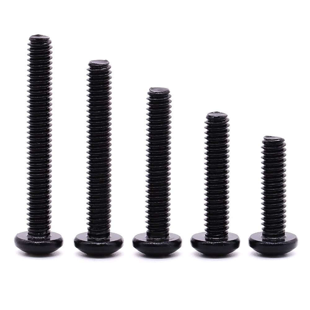 #10-32 x 1 Pan Head Machine Screws Black, Phillips Drive, 304 Stainless Steel 18-8, Black Oxide Coated Finish, Corrosion Resistant Round Head Machine Screws, Full Thread, Coarse Thread, 50 PCS