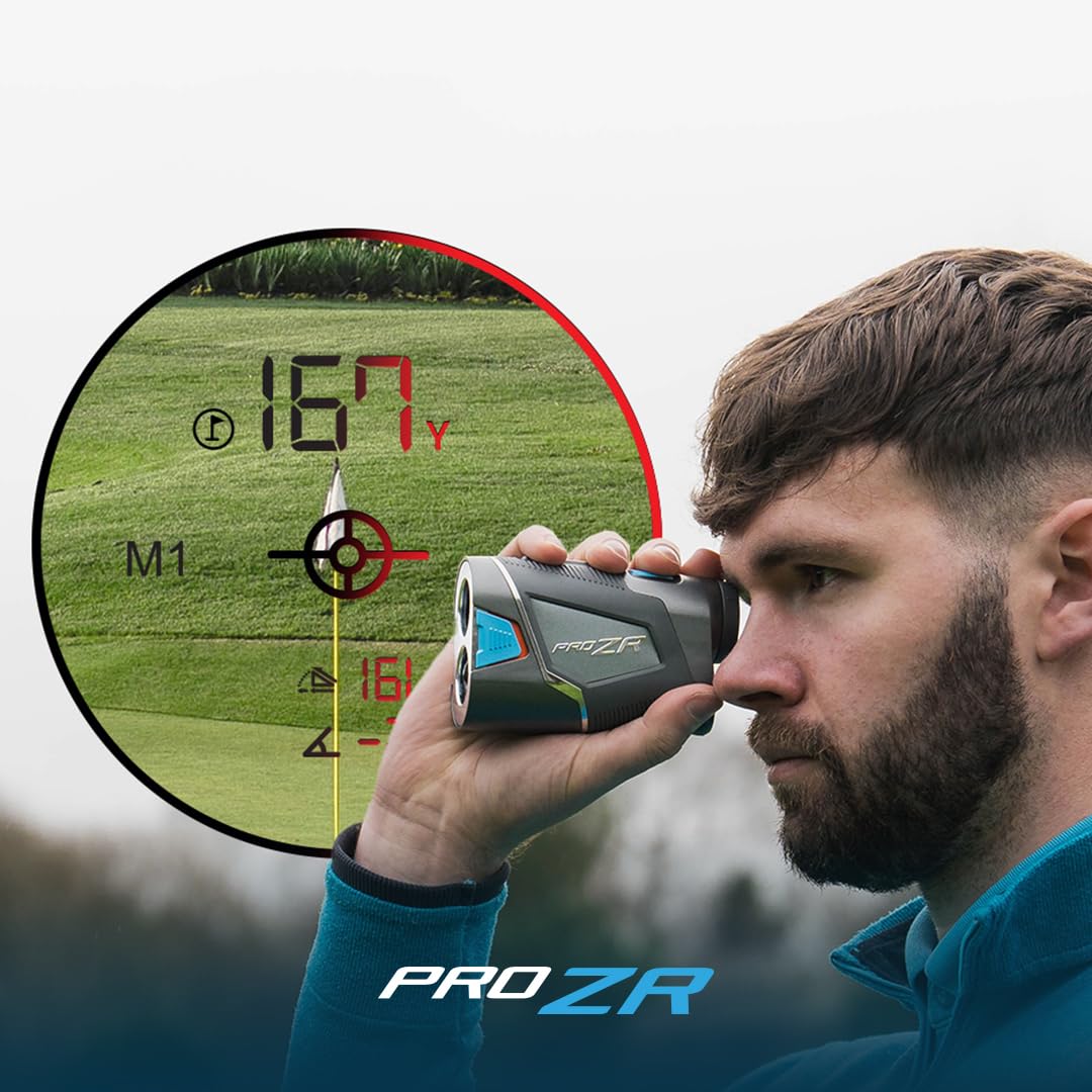 Shot Scope PRO ZR Golf Laser Rangefinder with a DuraShield Hardshell and Cart Magnet