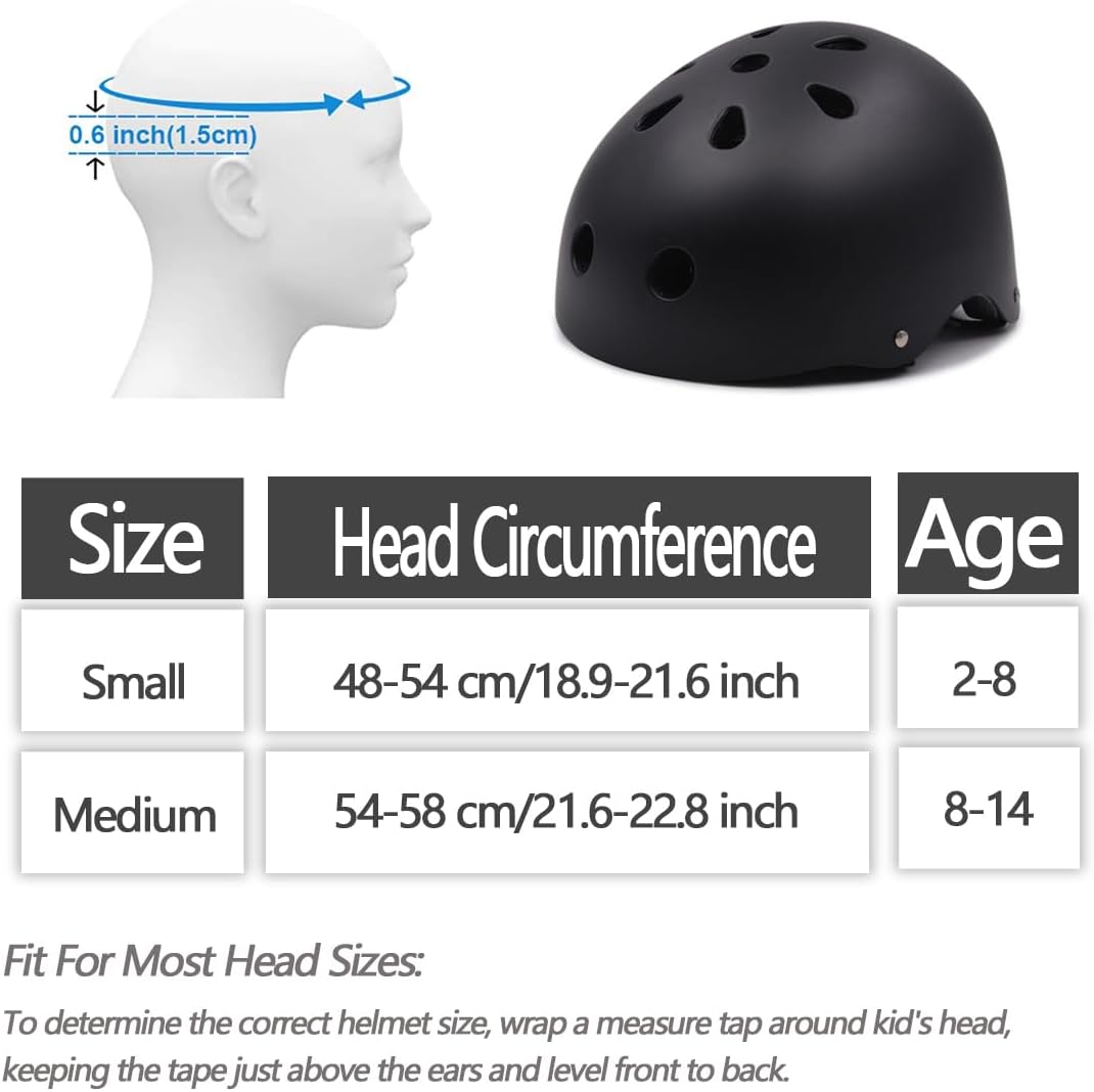 Skiennix Kids Bike Helmet - Adjustable Safety Helmet for Ages 2-14 with Protective Gear Set | Skateboard & Scooter Ready