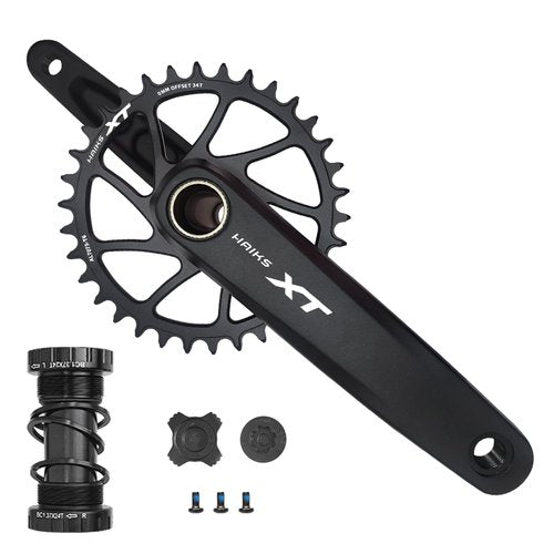 HAIKS 1x Mountain Bike Crankset 170mm with 36T Chainring & Bottom Bracket - 6061 Alloy Hollowtech Crank, Narrow-Wide Teeth, Compatible 8-12S (BSA24/BB92/PF30/BB30/T47)