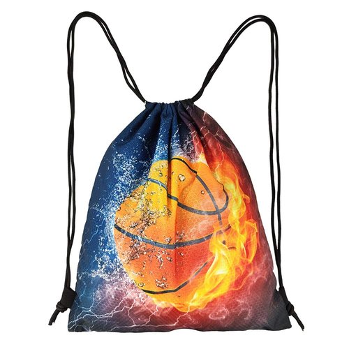 Sports Basketball Unisex Drawstring Backpack Bag Sport Gym Travel Sackpack