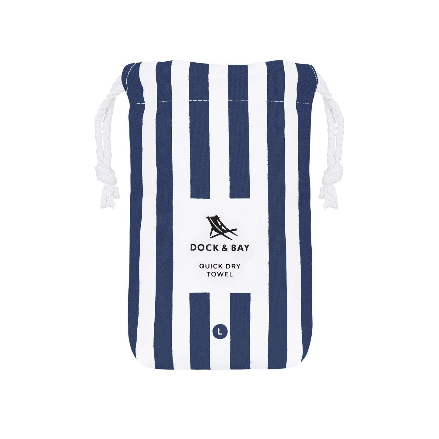 Dock & Bay Beach Towel - Quick Dry, Sand Free - Compact, Lightweight - 100% Recycled - Includes Bag - Cabana - Whitsunday Blue - Large (160x90cm, 63x35)