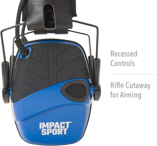 Howard Leight Impact Sport Electronic Shooting Earmuff - Sound Amplification, Real Blue Color