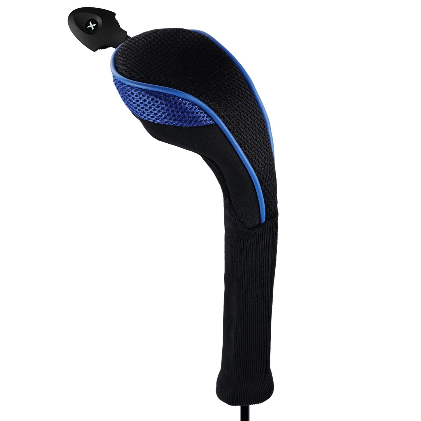 Andux 4 Pack Long Neck Golf Hybrid Club Head Covers Black/Blue