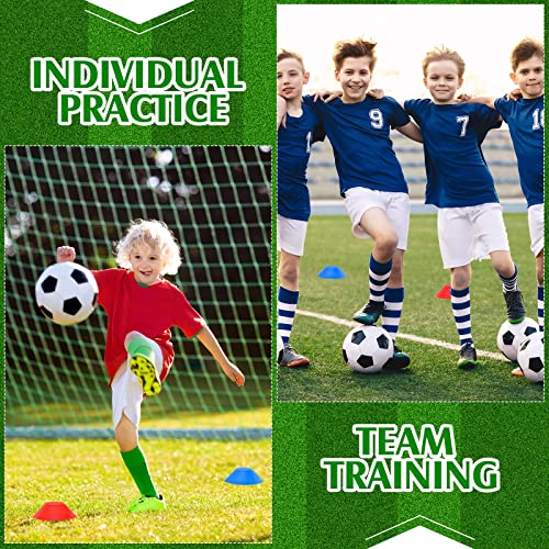 Hanaive Mini Soccer Cones for Agility Drills (5 Inch) - Red & Blue, 100 Pack with Bag & Strap