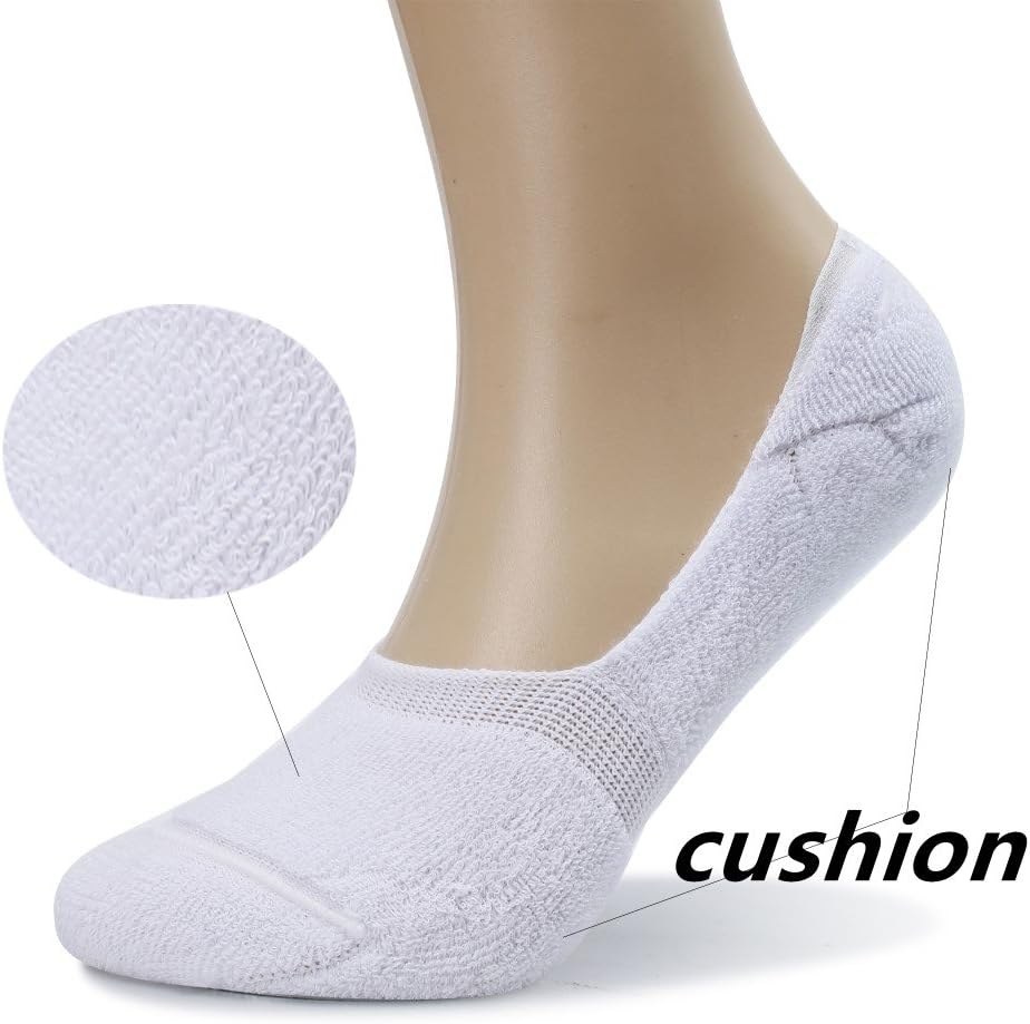 Pareberry Women's No Show Socks - Thick Cushion Cotton, Non-Slip Design | 5/10 Pack Options
