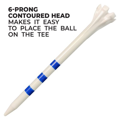 Champ 3-1/4" My Hite FLYtee White/Blue Stripe Golf Tee, 100 Count