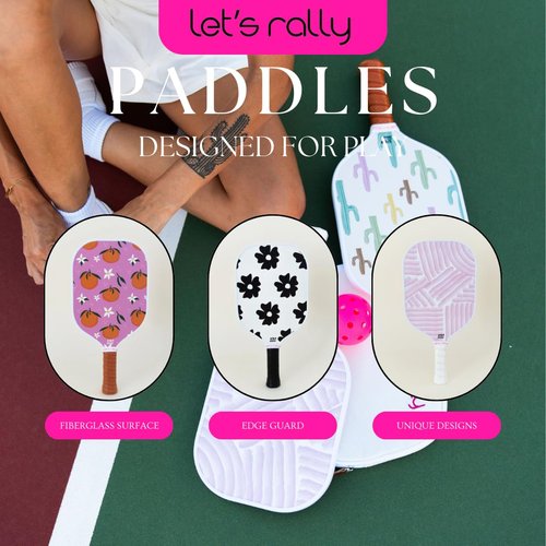 Let's Rally USAPA Approved Fiberglass Pickleball Paddle – Cute Pickleball Paddle for Women, Indoor & Outdoor Play, Lightweight Pickleball Rackets (Lemoncello)
