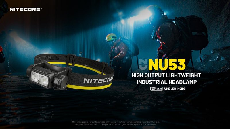 Nitecore NU53 1800 Lumen Headlamp, USB-C Rechargeable, Long Runtime, Industrial Work and Outdoor Headlamp with White & Red Auxiliary Lights