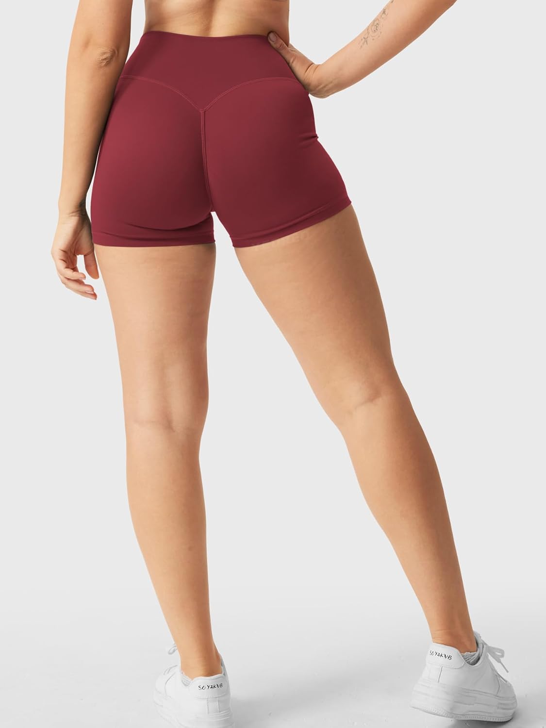 YEOREO Women's Biker Shorts - High Waist No Front Seam | Elysina Style for Gym & Yoga, 2.5" Length