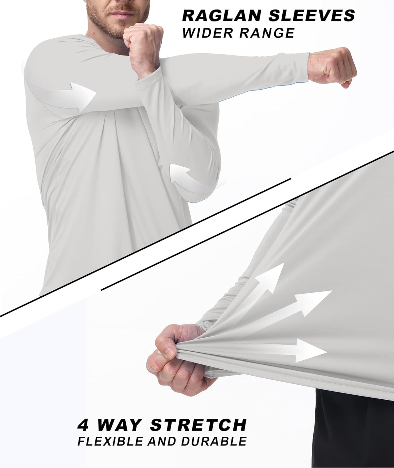 ZITY Men's Sun Protection Shirt - UPF 50+ Long Sleeve Lightweight Rash Guard for Fishing & Hiking