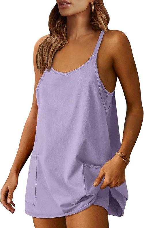ANRABESS Women's Athletic Dress - Summer Tennis Mini Romper with Built-In Shorts | Perfect for Travel & Workouts