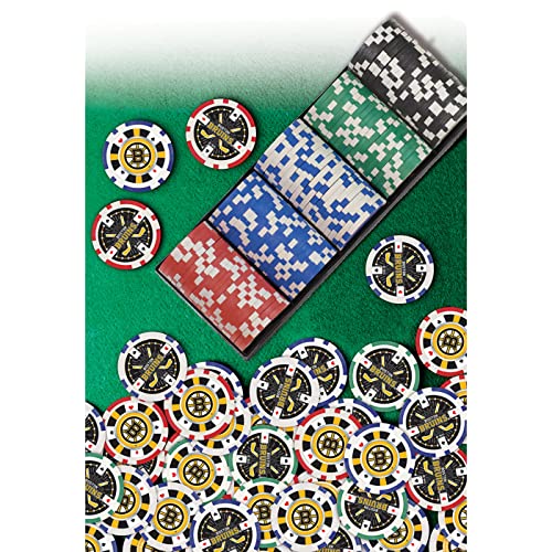 NHL Poker Chips Set - 100 Casino-Style Chips - Boston Bruins