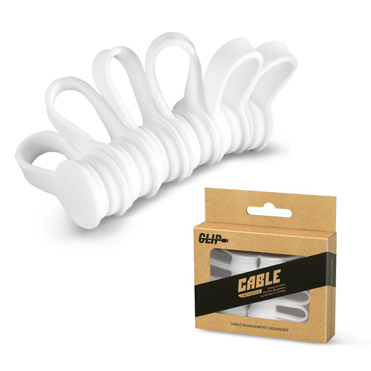 Xuuza Silicone Magnetic Cable Ties, Reusable Cord Ties Twist Ties Wire Management For USB Charging Wires, Light Duty Cables Organizer, Fridge Magnets, Storage Or Travel (10-Pack, White)