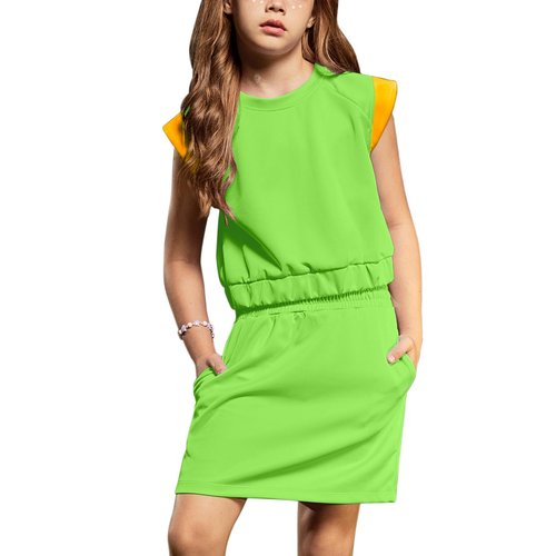 CHILDRENSTAR Teen Girls Summer Crop Tops and Skorts 2 Pieces Outfits Kids Trendy Clothes Green,Size 12 13