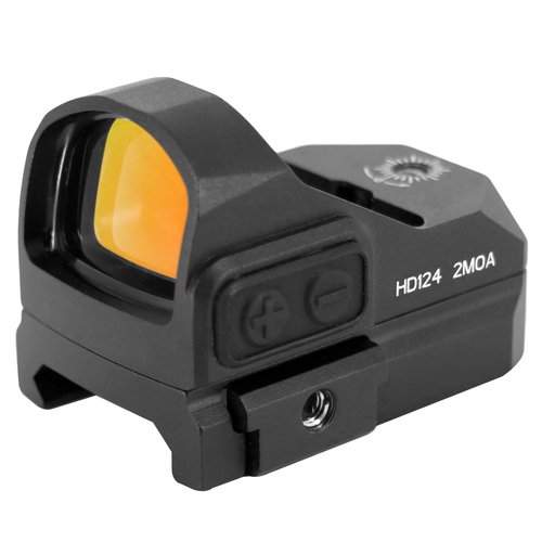 BZTAC Durable Lightweight Compact Parallax Free Waterproof Fogproof Shock Resistant Aluminum Adjustable Idle Auto-Off 4 Post Mount for Rifles, Shotguns 2MOA 20mm Picatinny Rail Red Dot Sight