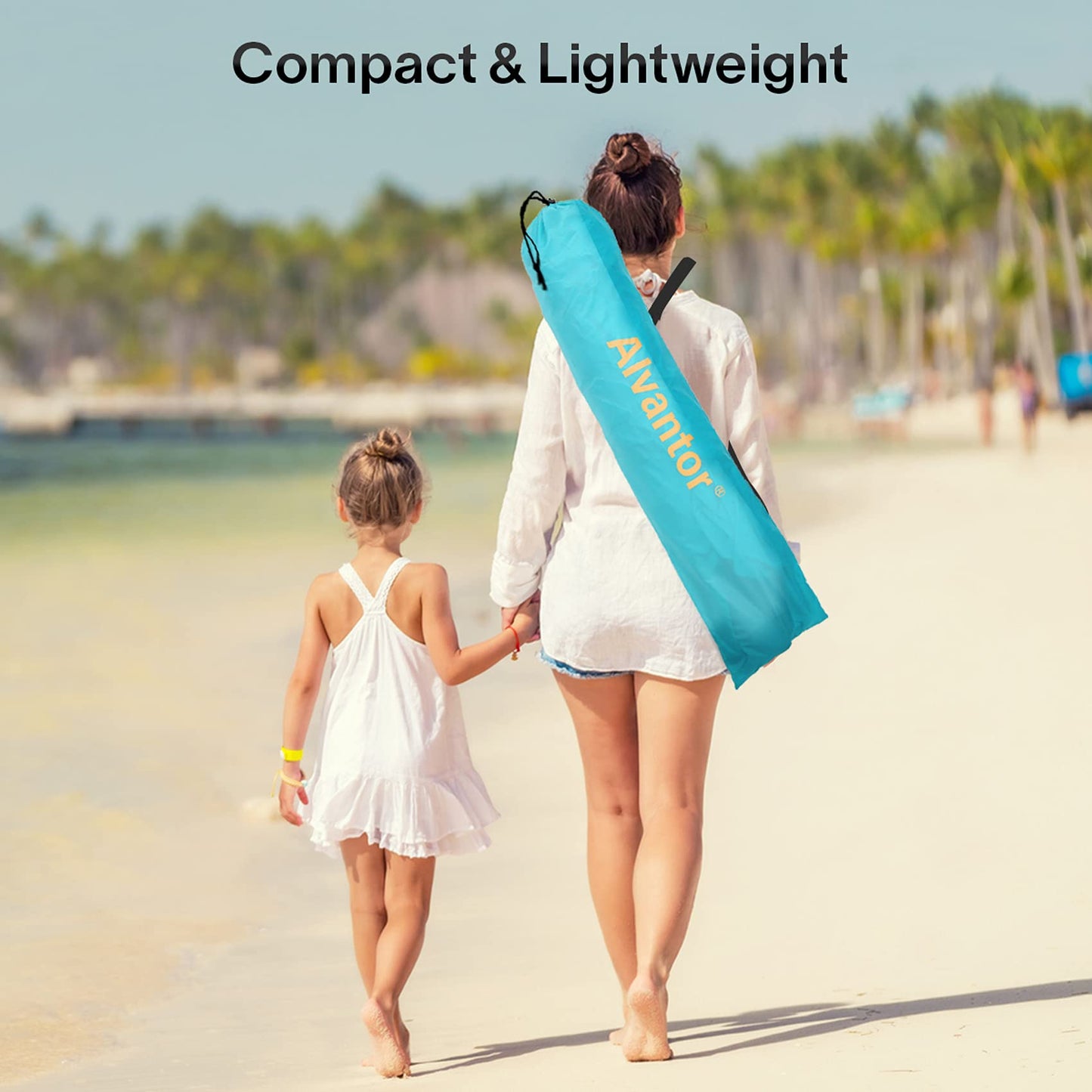 Alvantor® Beach Tent Beach Umbrella Outdoor Sun Shelter Cabana Automatic Pop Up UPF 50+ Sun Shade Portable Camping Hiking Canopy Easy Setup Windproof