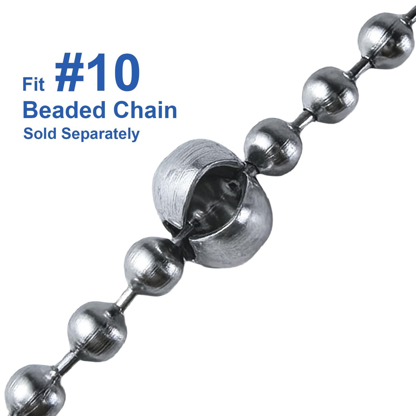 20 Pack Ball Bead Chain Stop 10.0mm Extra Large for #10 Beaded Ball Chain