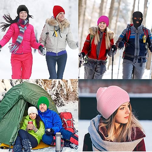 3-Hole Full Face Mask Cover Winter Balaclava Cap - Black