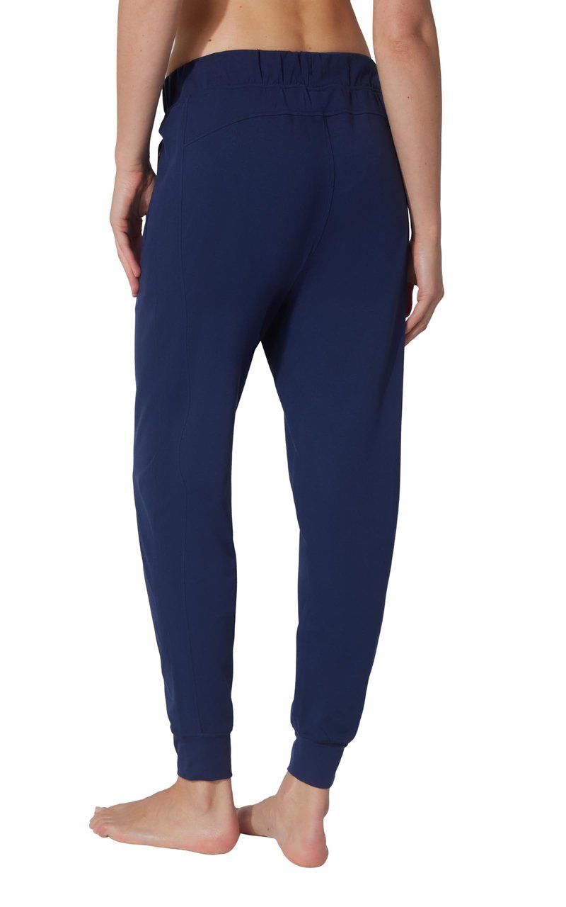 Yogalicous Womens Jogger High Rise Workout Side Pocket Pants with Drawstring - Naval Blue - Medium