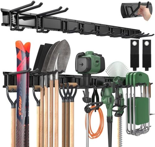 LBT 66 Garage Tool Organizer Wall Mount - Heavy-Duty Metal Storage Rack with Adjustable Hooks | 720lbs Capacity
