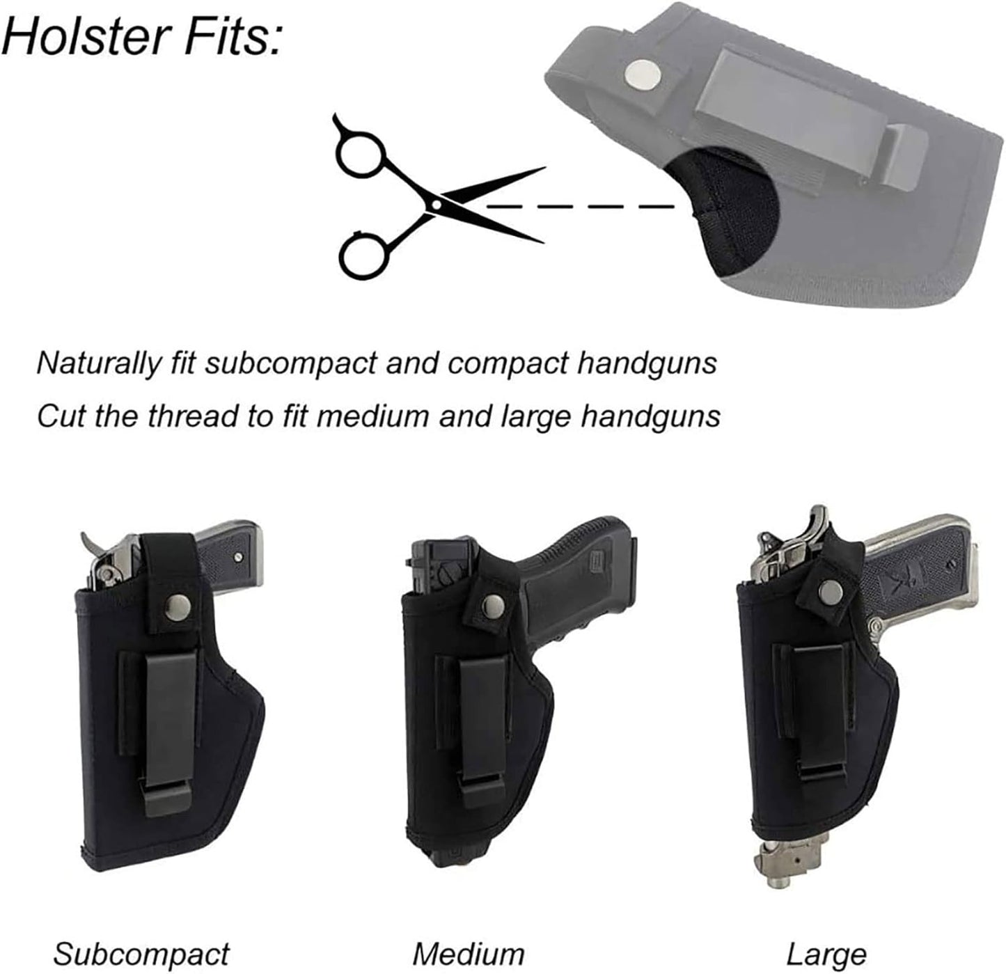 Skiennix Concealed Carry Holster - Metal Clip IWB/OWB for Airsoft Pistol Handguns | Right & Left Hand Draw