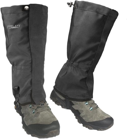 Frelaxy Ultra High-Performance Leg Gaiters - 100% Waterproof Hiking Gaiters with Adjustable Rubber Foot Strap