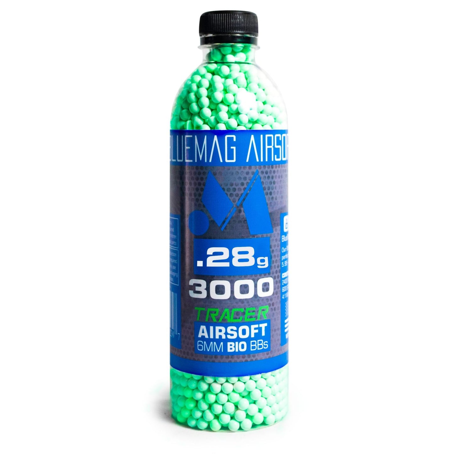 BlueMag Airsoft Biodegradable 6mm Tracer Airsoft BBS .28g 3000ct - Polished to Perfection - for All 6mm Airsoft Guns - Ultra Bright Tracer Rounds…