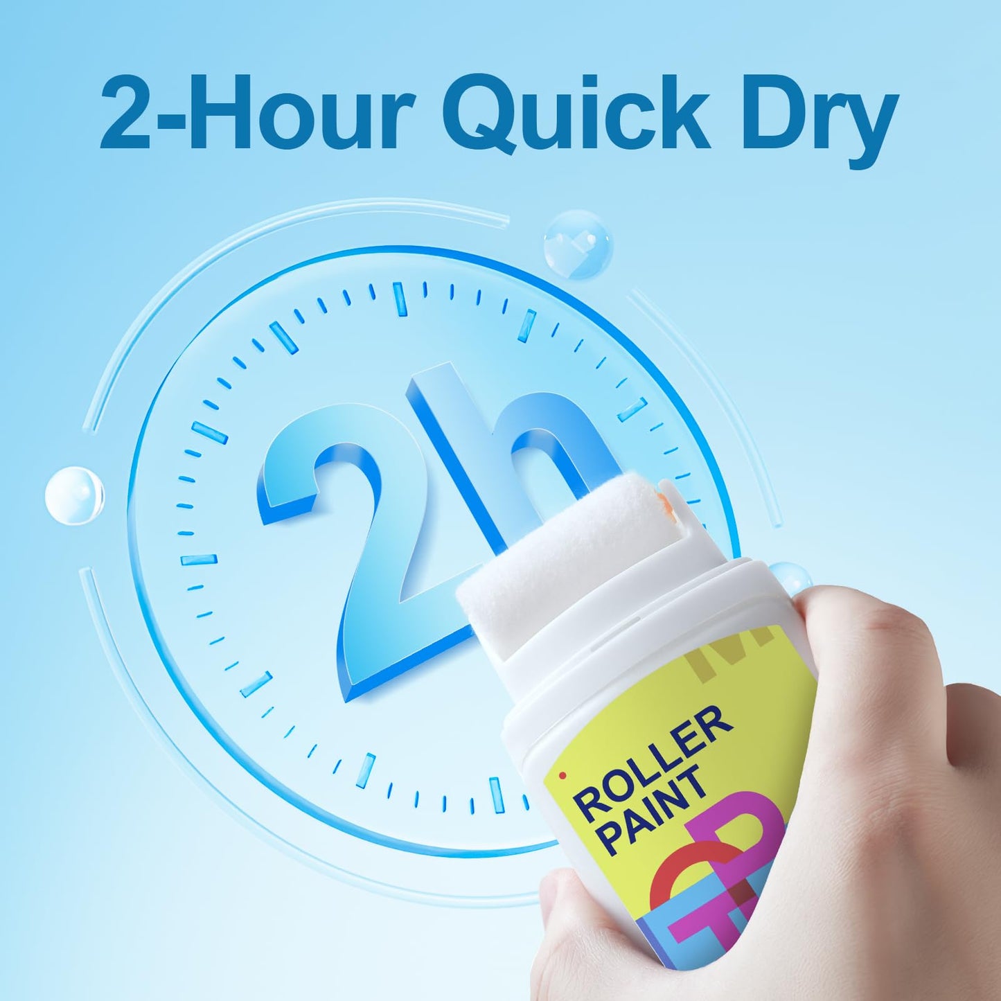 White Wall Paint with Built-in Roller – Portable Touch-Up Paint for Stains, Scratches & Yellowing, Low Odor, Ready-to-Use, 3.5 fl oz