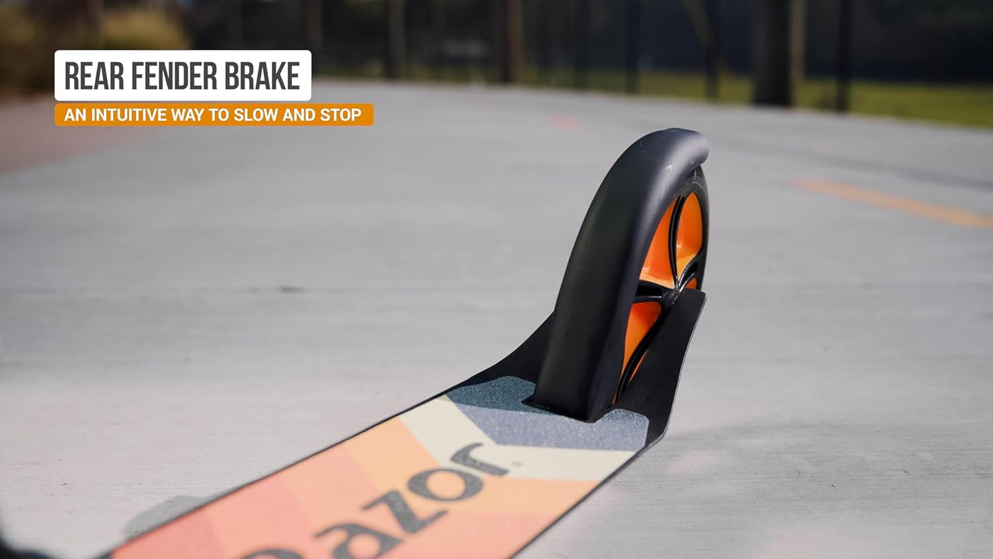 Razor A5 Lux Kick Scooter - Durable 8" Urethane Wheels, Anodized Finish, Bold Colors | For Kids Ages 8+