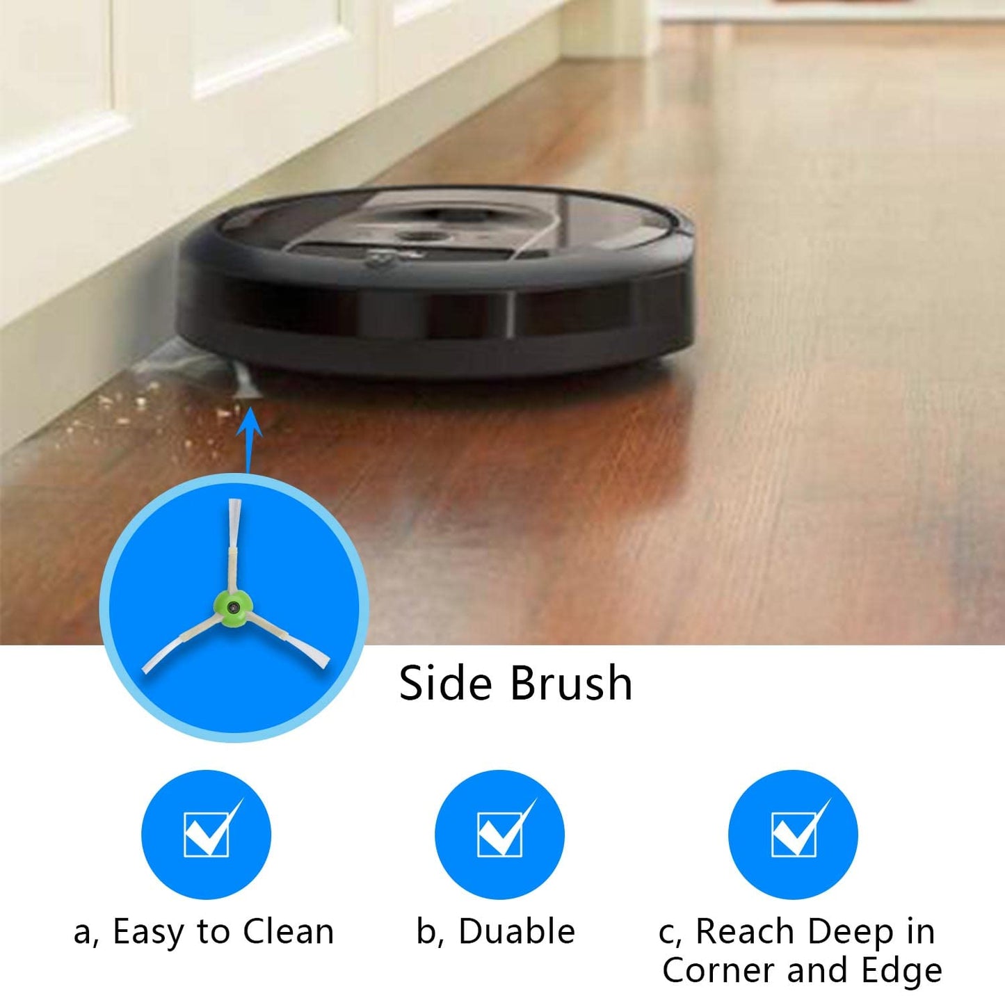 24PK Replacement Parts Kit Compatible with iRobot Roomba E & I & J Series i1 i3 i4 i5 i6 i7 i8 J7 J5 J6 J8 J9 Plus E5 E6 Vacuum,Including 2 Main Brushes & 10 Filters & 10 Side Brushes