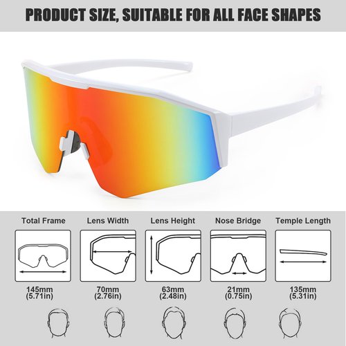 Karsaer Sports Sunglasses Cycling Glasses Visor Cool Shades Youth Baseball Softball Sun Glasses for Boys Girls 8-14