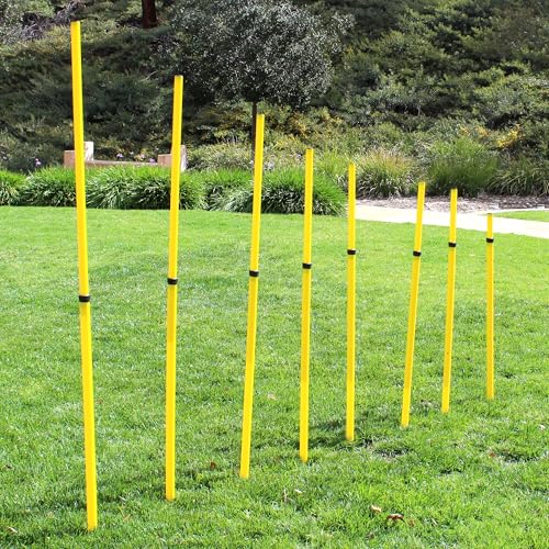 Soccer Agility Poles Set - 8 Adjustable Telescopic Training Poles