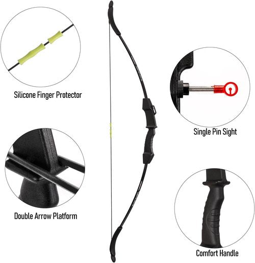 LWANO Bow and Arrow Set for Kids - Beginner Archery Gift with 10 Arrows & 5 Target Faces | Perfect for All Ages