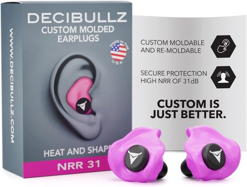 Decibullz - Custom Molded Earplugs | 31dB Highest NRR for Ultimate Comfort in Shooting, Travel & Concerts (2 Pack)