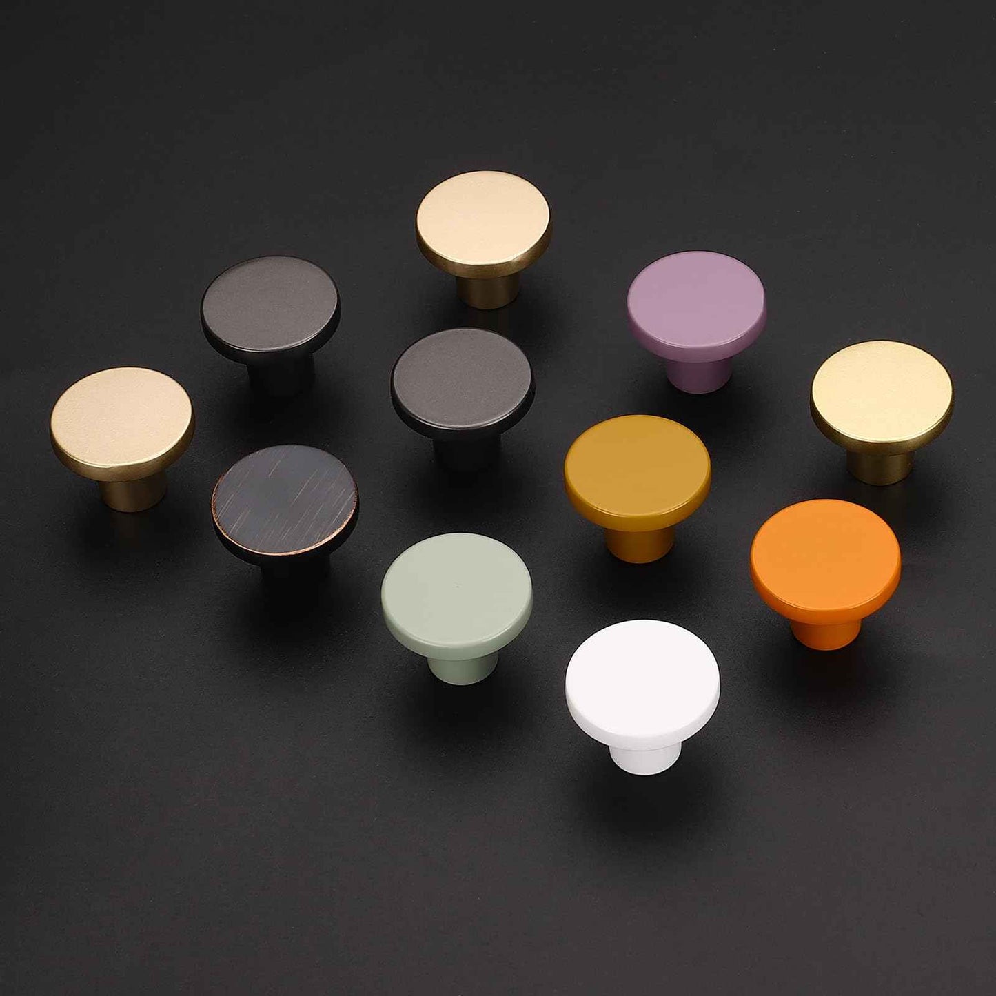 Ravinte 10 Pack Cabinet Knobs Champagne Gold Kitchen Cabinet Knobs Round Dresser Drawer Knobs Golden Drawer Pulls Closet Door Knobs 1-1/5 Inch