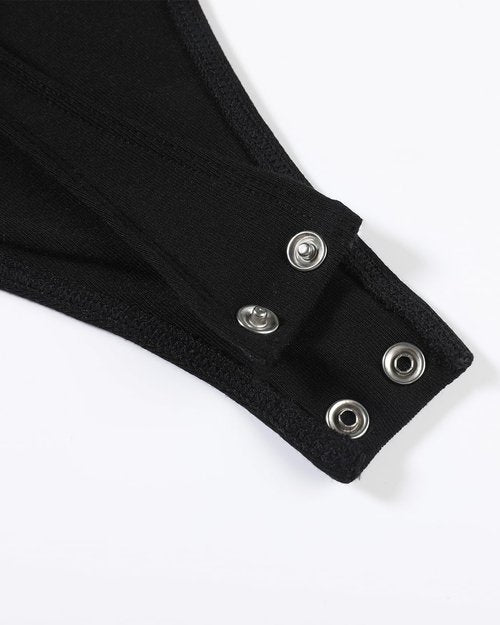 AUROLA Square Neck Bodysuit - Stylish Short Sleeve Double-Lined Stretchy Top for Everyday Wear